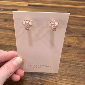 NWT - Mignonne Gavigan Stassi Pink Crystal Huggie Hoops